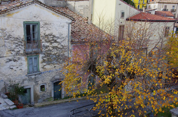 View of the small village of Guardiaregia in the province of Campobasso in Molise