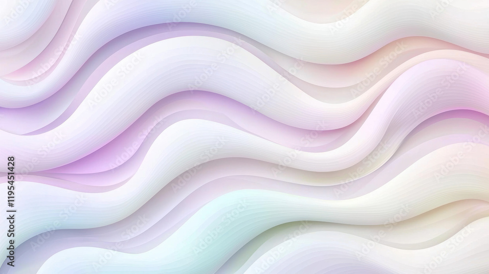 Aufkleber soft pastel waves create soothing abstract background with gentle gradients. ideal for design projec