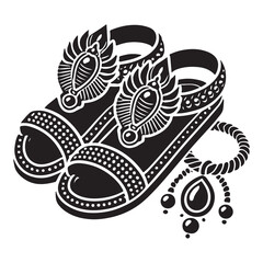 The Amulet of Power Silhouette Vector Illustration, Solid White Background.