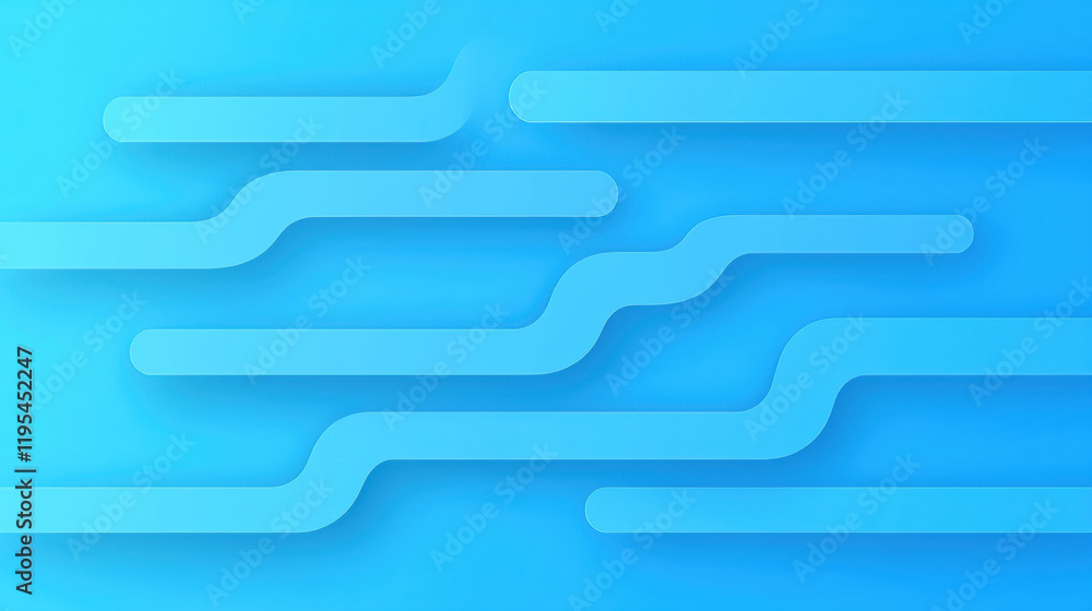 Fototapete smooth blue lines create modern abstract background with calming effect