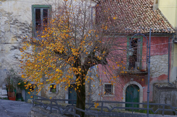 View of the small village of Guardiaregia in the province of Campobasso in Molise