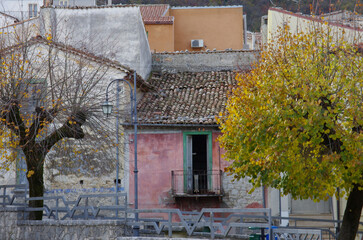 View of the small village of Guardiaregia in the province of Campobasso in Molise