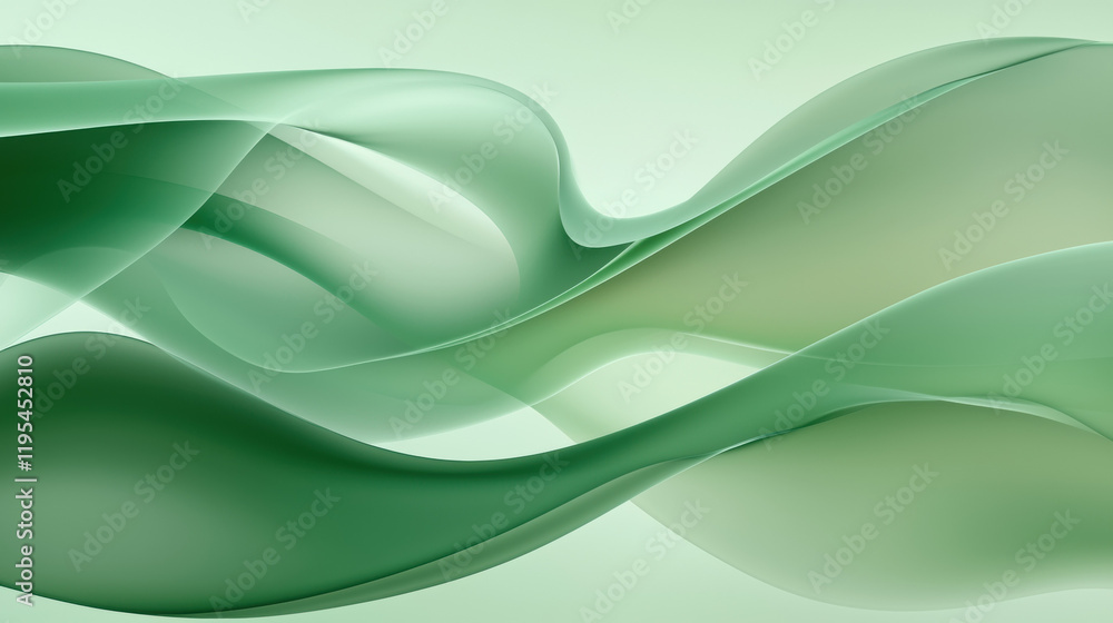 Aufkleber soft green waves create serene and calming abstract background