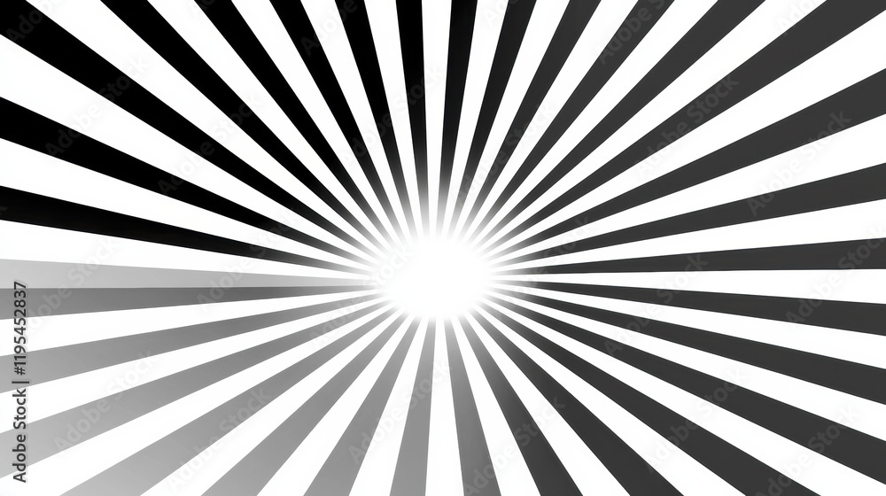 Aufkleber black and white radial lines create dynamic optical illusion effect