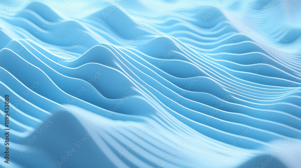 Aufkleber soft blue waves create serene and calming abstract background, perfect for various design projects