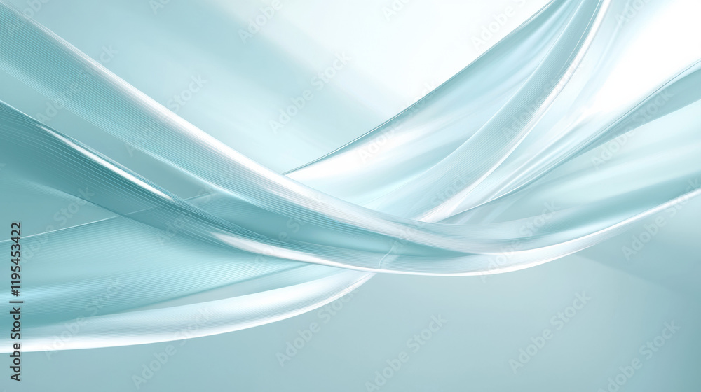 Poster translucent waves create serene and calming atmosphere with soft light