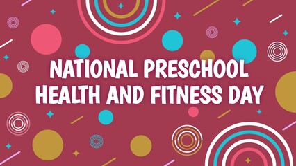 National Preschool Health and Fitness Day web banner design illustration 