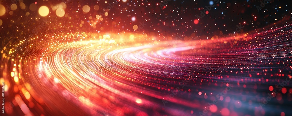Poster dynamic light trails create stunning visual effects abstract digital art vibrant color palette moder