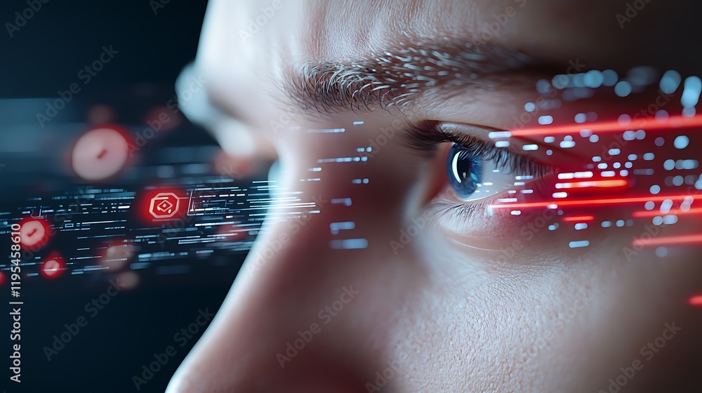 Poster digital identity card dissolving into futuristic glitch effects a visually striking depiction of the