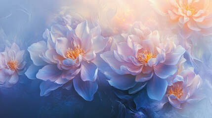 Fototapeta premium Floral Realistic Art in Misty Fog