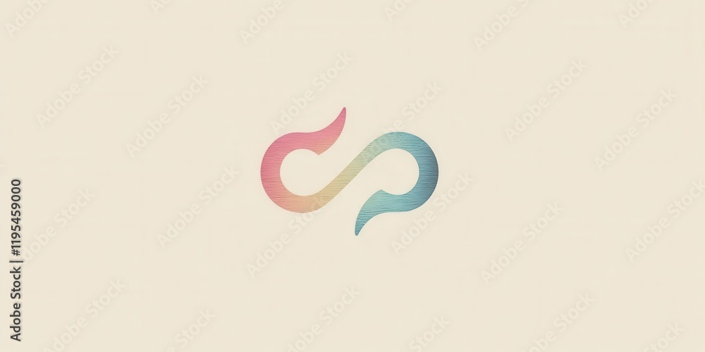 Poster this artwork features a unique infinity symbol crafted with soft gradients, showcasing a blend of co