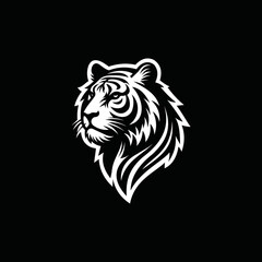 a tiger head logo that is scary, authoritative and charismatic