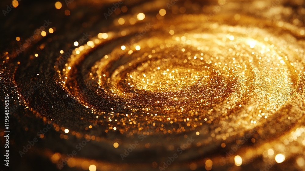 Poster mesmerizing golden swirl motion abstract background digital art textured surface close-up visual ser