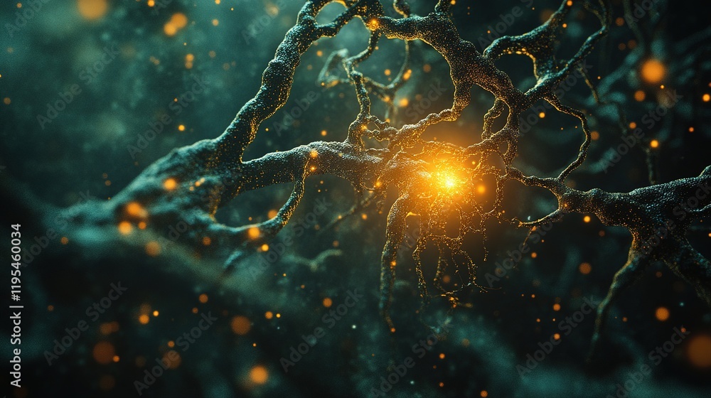 Poster illuminated energy flow in organic structures enchanted forest digital art mystical environment macr