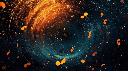 Dynamic music visuals in a vibrant universe abstract art digital environment artistic perspective motion concept