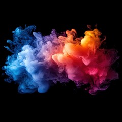 Fototapeta premium Dynamic colorful smoke patterns abstract art digital creation dark background artistic viewpoint visual concept
