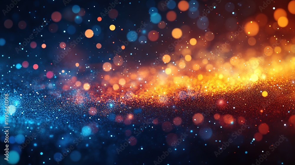 Poster dynamic colorful bokeh background digital art abstract vibrant atmosphere wide angle visual impact