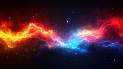 Fototapeta premium Vibrant Cosmic Abstract Background with Colorful Swirls and Stars, Perfect for Science, Technology, or Creative Projects, Evoking a Sense of Wonder and Infinity