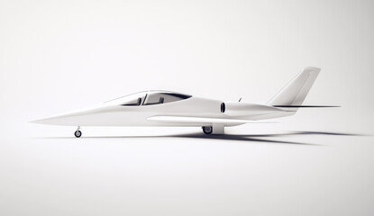 Generative ai illustration of a minimalist white passenger airplane