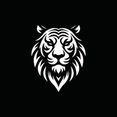 a tiger head logo that is scary, authoritative and charismatic