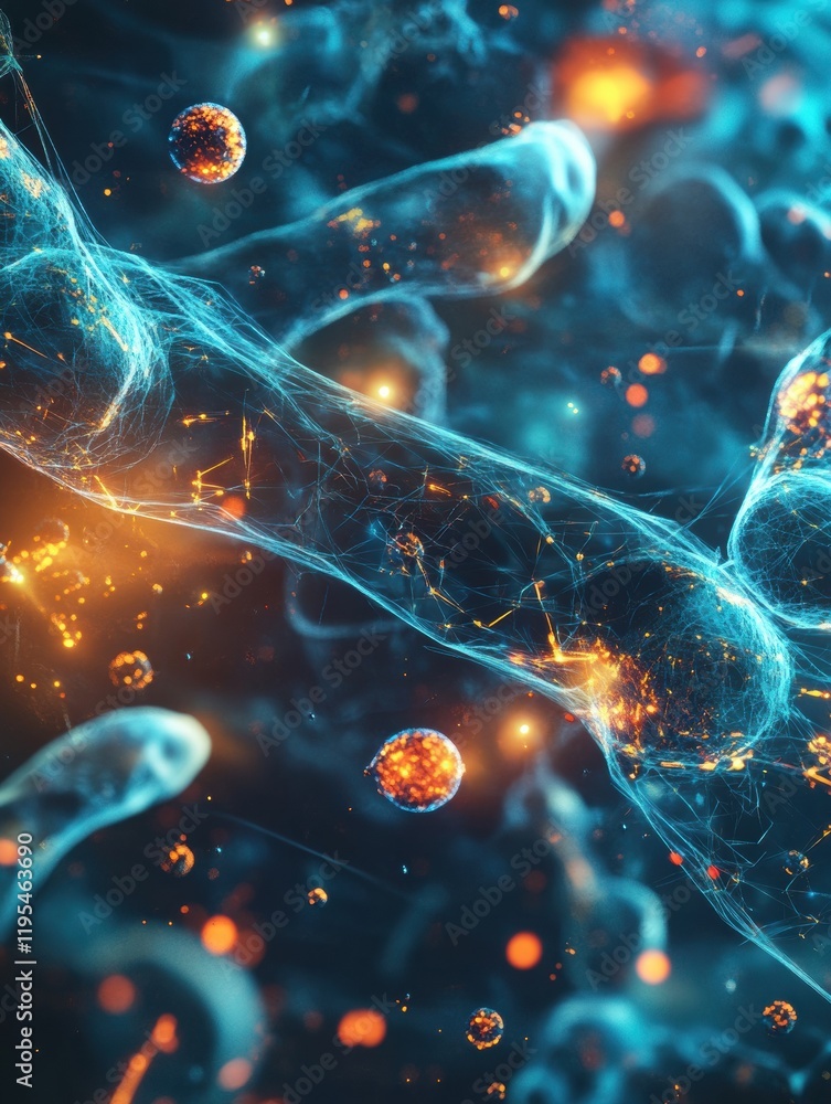 Leinwandbilder Visualization of antibodies actively targeting and neutralizing pathogens in a dynamic biological environment. Generative AI
