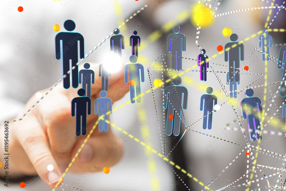 Poster social networking scheme - mixed media