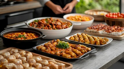 Obraz premium Delicious Array of Culinary Dishes on Display