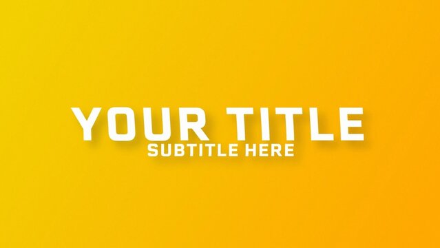 Simple Kinetic Typography Title Intro