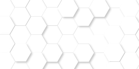 Naklejka premium Vector white hexagonal background. Luxury White Pattern. wallpaper Illustration. Futuristic abstract honeycomb mosaic white background. geometric mesh cell texture. modern futuristic wallpaper. 