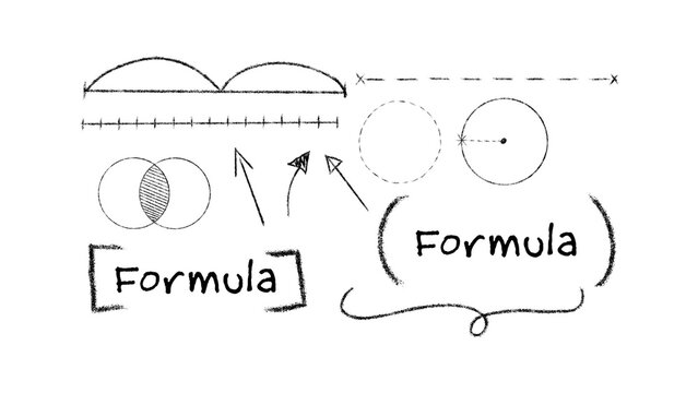 Animated Math Essentials Hand Drawn Formulas Scribble Pack