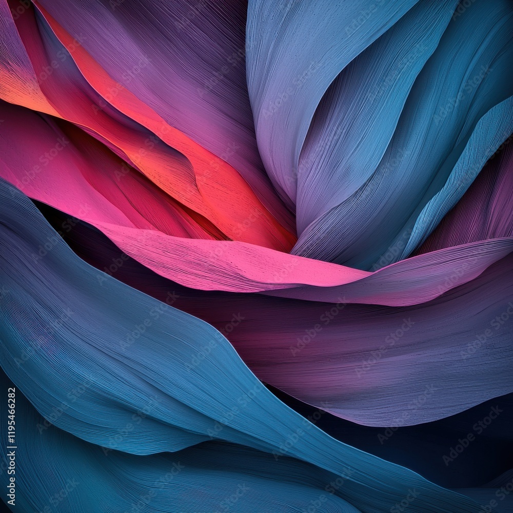 Poster dynamic abstract shards overlapping with glowing effects in a modern art environment