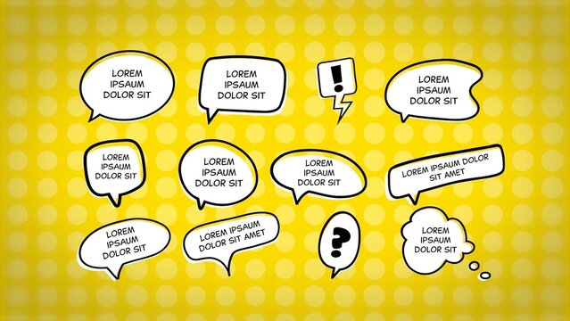 Speech Bubble Doodle Cartoon Animated Bundle