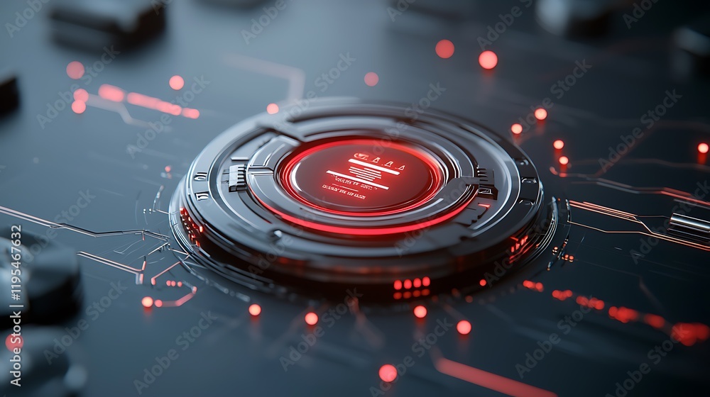 Aufkleber futuristic data vault surrounded by breached streams and glowing digital energy creating a visually 