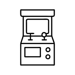 arcade machine icon, arcade machine line art - simple line art of arcade machine, perfect for arcade machine logos and icons and themed design 
