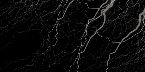 Black marble texture background, abstract marble texture. Dark textured leather wall with vintage grunge pattern .Tele photo of a distant branched lightning bolt at night .
