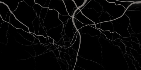 Black marble texture background, abstract marble texture. Dark textured leather wall with vintage grunge pattern .Tele photo of a distant branched lightning bolt at night .
