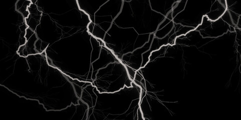 Black marble texture background, abstract marble texture. Dark textured leather wall with vintage grunge pattern .Tele photo of a distant branched lightning bolt at night .
