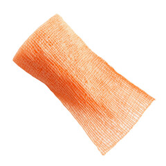 A close up shot of a single orange textured food item against a black background.