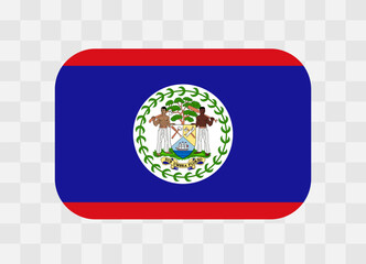 Obraz premium Belize flag - rounded rectangle colorful flag representing a country cultural identity and heritage. The essence of national pride and unity. Vector flag on transparent background.