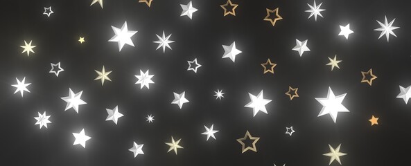 XMAS stars. Confetti celebration, Falling golden abstract decoration for party, birthday celebrate,