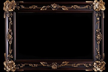 Ornate Dark Frame With Gilded Floral Accents