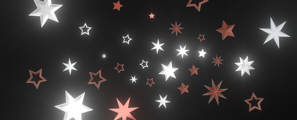 Fototapeta premium A Shower of Golden Stars: Captivating 3D Illustration Takes You to a Celestial Realm