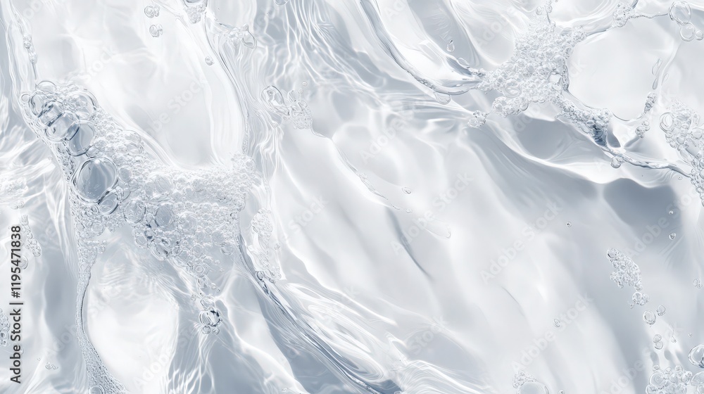 Poster clear water surface with bubbles and subtle wavy patterns creating an abstract background
