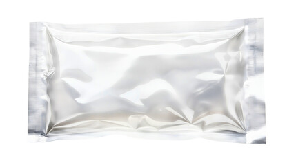 Obraz premium Blank Silver Foil Pouch Package Isolated On White Background
