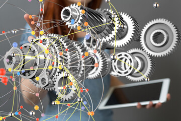 Naklejka premium - neural network exposure digital