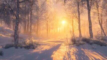 Obraz premium Sunrise of a winter season