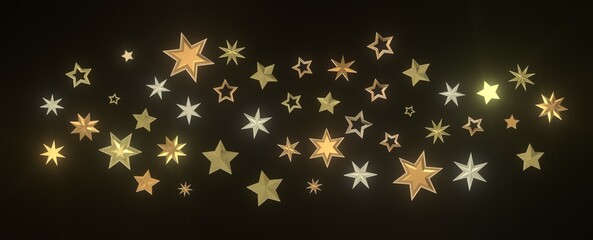 Celestial Extravaganza: 3D Illustration Captures the Beauty of Falling Stars