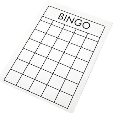 Blank Bingo Sheet on transparent background.