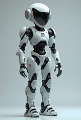 Fototapeta premium 3D android robot, abstract learning machine, digital technology, smart automation, futuristic computer.