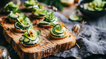 smoked salmon with cream cheese and cucumber